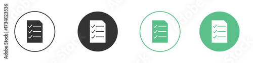 List check icons concepts. black sign set