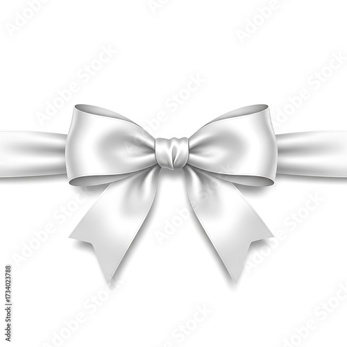Elegant White Ribbon Bow Decoration.