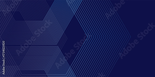 Blue light hexagonal dark blue gradient background. Technology hexagon lines geometric. Modern concept. Vector. EPS 10.