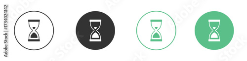 Hourglass icons concepts. black sign set