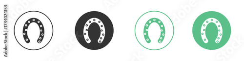 Horseshoe icons concepts. black sign set