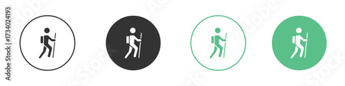 Hiking icons concepts. black sign set