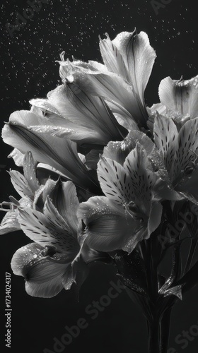 Monochrome Floral Elegance - A Study in Light and Shadow.