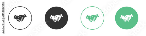 Handshake icons concepts. black sign set