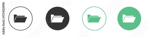 Folder upload icons concepts. black sign set