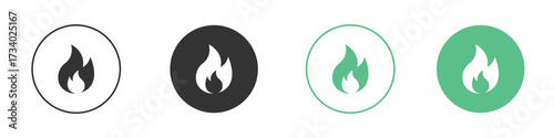 Flame icons concepts. black sign set