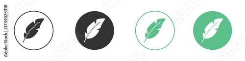 Feather icons concepts. black sign set