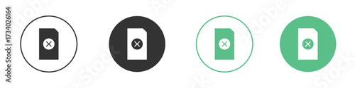 Delete Document icons concepts. black sign set
