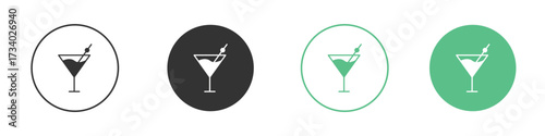 Cocktail icons concepts. black sign set