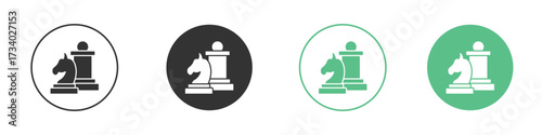 Chess icons concepts. black sign set