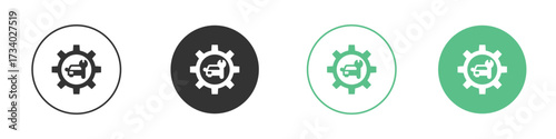 Car mechanic icons concepts. black sign set