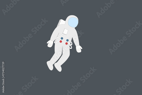  Astronaut floating in space,an imaginary astronaut,not real.	