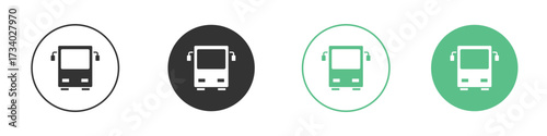 Bus icons concepts. black sign set