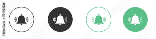 Bell ring icons concepts. black sign set