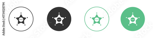 Badge Sheriff icons concepts. black sign set
