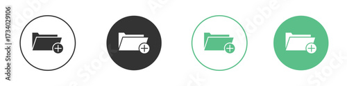 Add folder icons concepts. black sign set