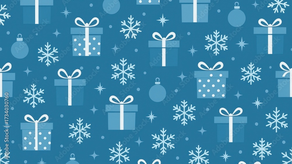 Obraz premium Festive winter gift pattern.