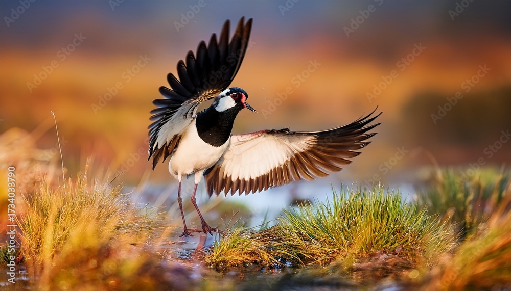 Fototapeta premium Northern Lapwing Display Behaviour