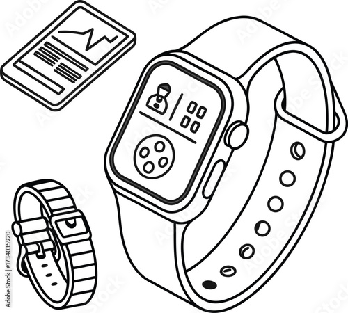 Sleek smartwatch mockup for app design showcasing health tracking and stylish accessories for the modern tech enthusiast lifestyle and wearable technology