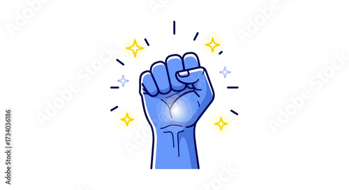 A symbolic illustration of a clenched fist signifying strength determination and empowerment