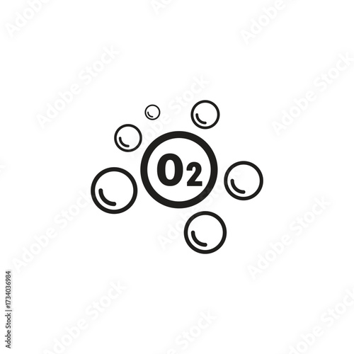 vector simple outline design of oxygen bubbles.