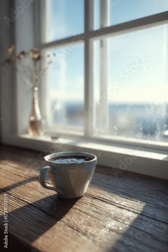 Morning Coffee by the Window - A Moment of Serenity.