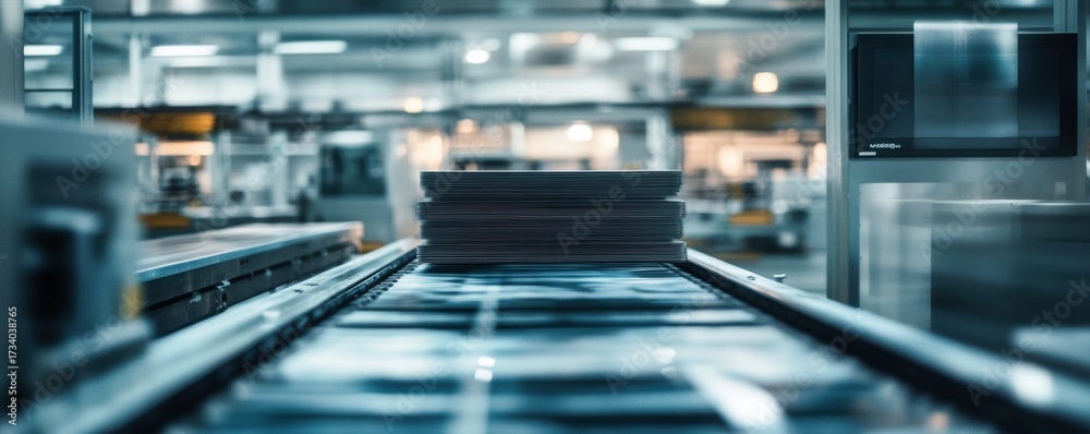 Naklejka premium Close-up conveyor belt factory is made up multiple of newspaper printing