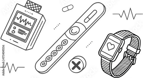 Modern health technology innovations including wearable devices diagnostic tools and medical supplies for advanced wellness and diagnostics