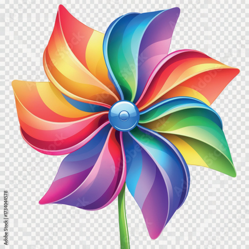 colorful pinwheel isolated on white