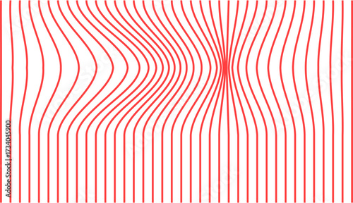 Dynamic red and black abstract pattern featuring wavy lines creates sense of movement and depth. design is visually striking and modern, with hypnotic effect