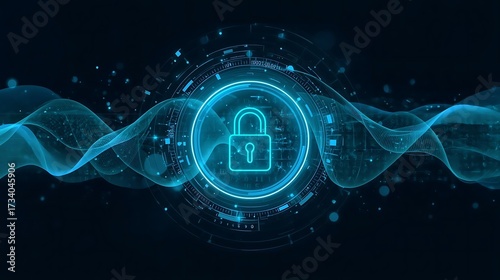 Digital Lock Symbol Representing Cybersecurity Data Protection and Network Security