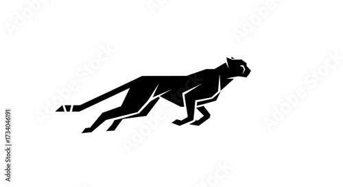 Black panther silhouette running motion