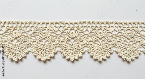 crochet lace border, delicate handmade style, isolated