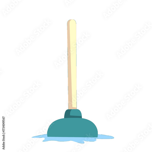 blue plunger isolated on white