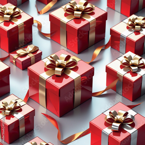red gift box with ribbon