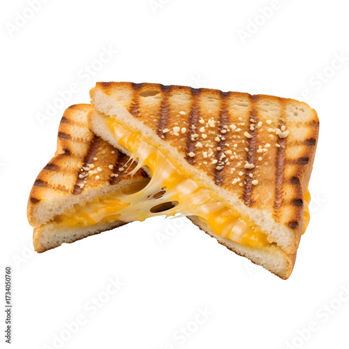 Wallpaper Mural Melted cheese oozes from a grilled cheese sandwich cut in half against a black background showing the gooey tempting filling Torontodigital.ca