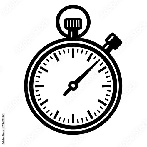 Classic Stopwatch Icon Vector Outline Symbol for Time Measurement Race Competition and Speed