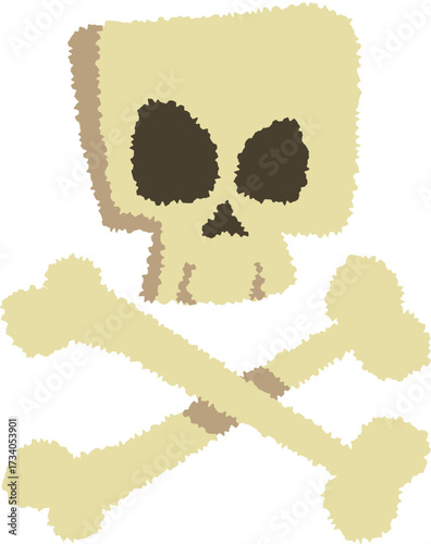Cautionary skull and crossbones symbol warning danger