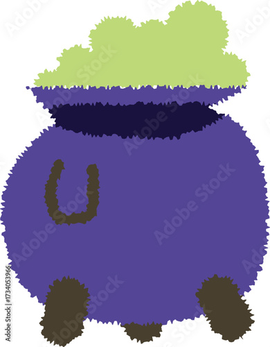 Mystical cauldron bubbling with magical potion ingredients