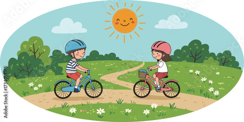 Cyclist riding a bicycle outdoors on a sunny day