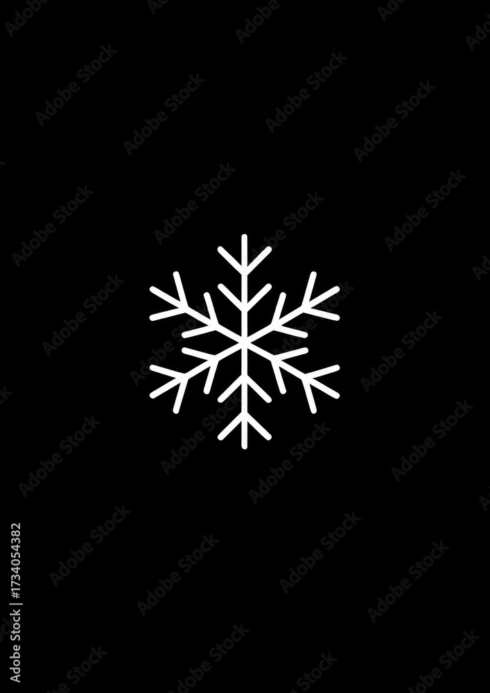 Fototapeta premium Minimalist snowflake black background