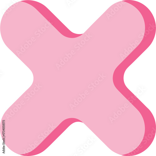 Pink 'X' sign icon on a white background, symbolizing cancellation or negation.