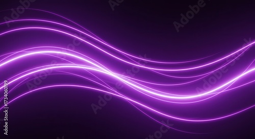Electric Purple Light Waves Forming Smooth Energy Flow