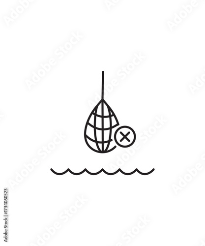 no fishing icon, vector best line icon.