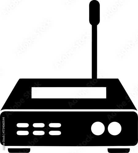 computer router silhouette black icon