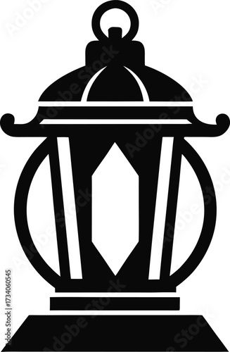 Lantern  silhouette black icon