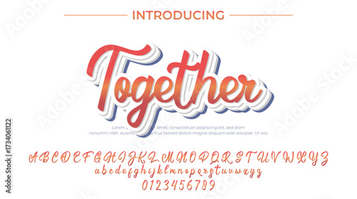 Together - Elegant 3D Script Font with Handwritten Style for Modern Typography and Branding