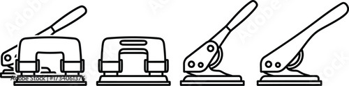 Vector art of hole puncher set