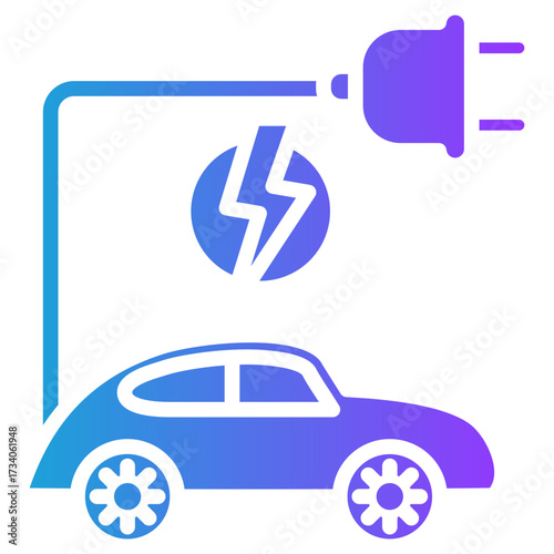 Electric Vehicle glyph gradient icon
