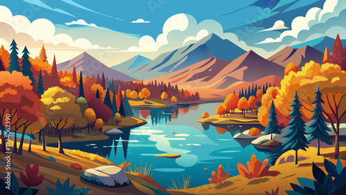 very beautiful Lake Mashu during autumn, Japan,Hokkaido,Shari District, Hokkaido,Kiyosato, Hokkaido